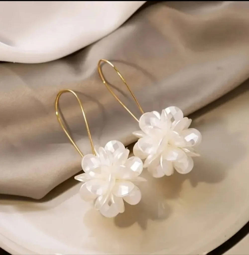 Elegant Pearl Floral Drop Earrings